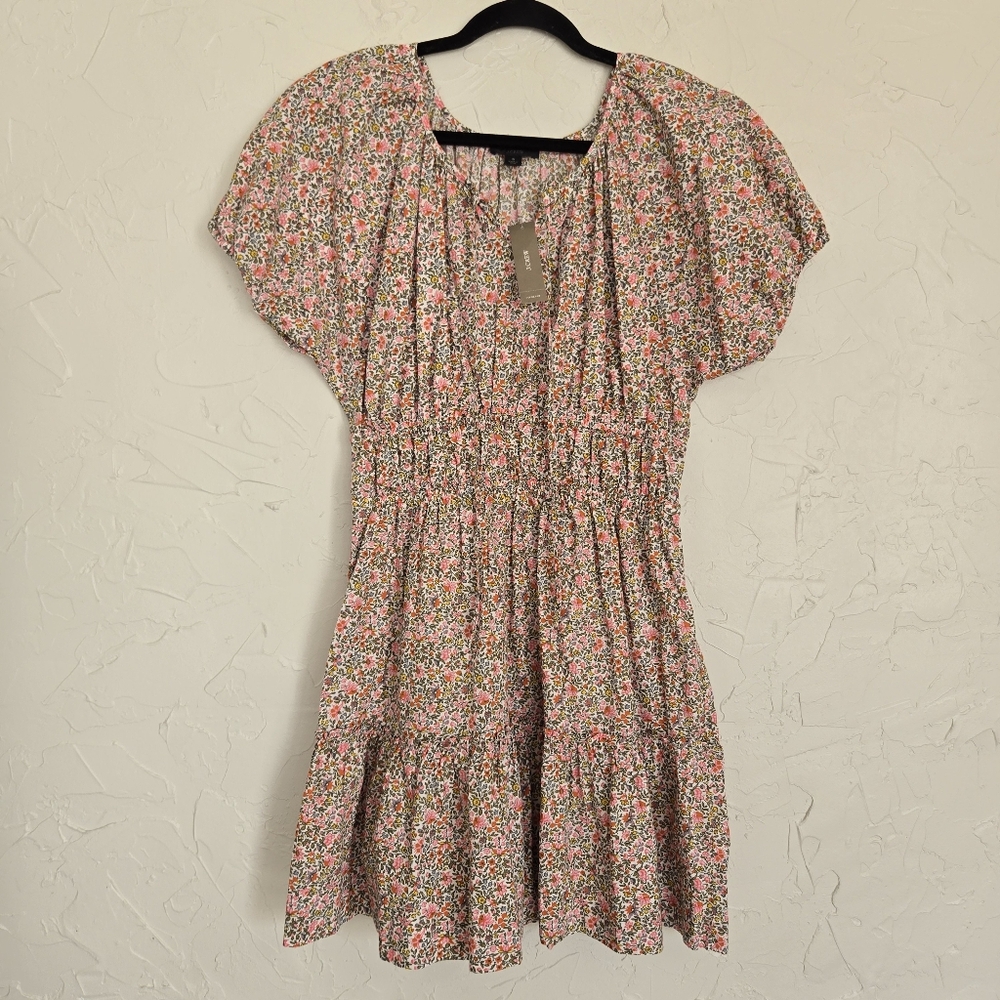 NEW J. Crew Floral Cinched Waist Puff Sleeve Dress - Picture 6 of 14